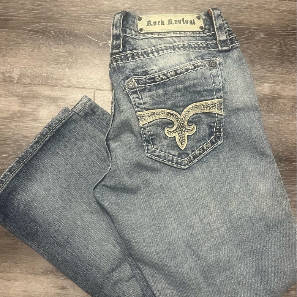 Rock Revival Light Blue Women's capri